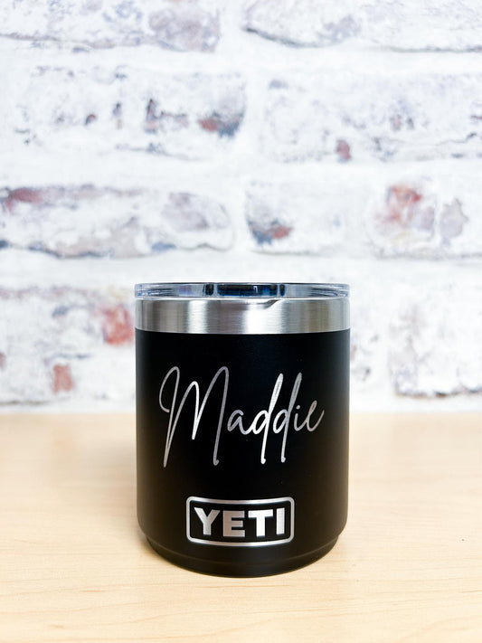 Engraved 10oz (295ML) YETI Stackable Lowball Ramblers